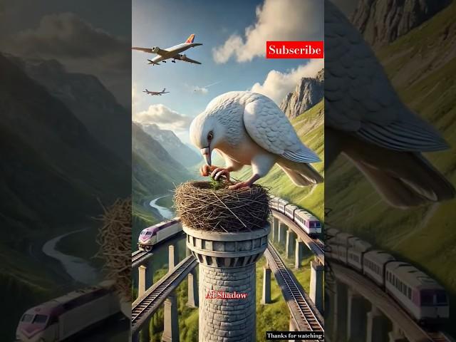 The story of the pigeon who built nest on top of a tower and then laid lots of eggs#ai​#shorts​
