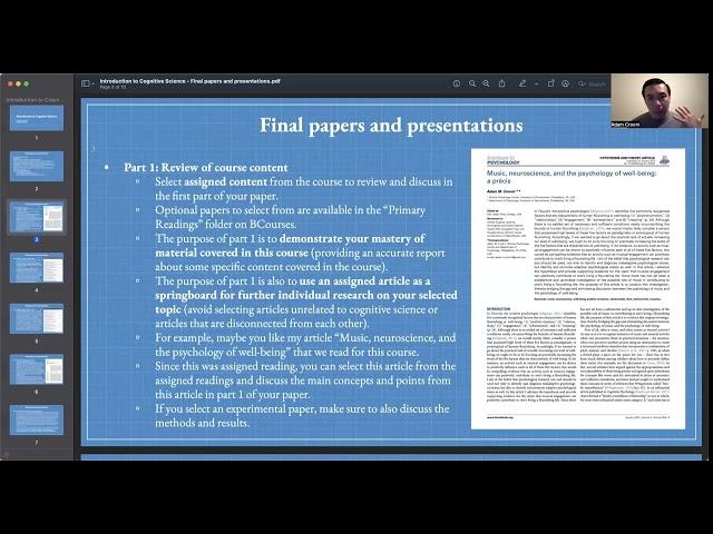 Lecture on final papers and presentations | COGSCI 1 | UC Berkeley