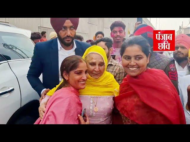 Punjab CM Bhagwant Mann Mother Congratulate to Dimpy Dhillon family after victory | Gidderbaha