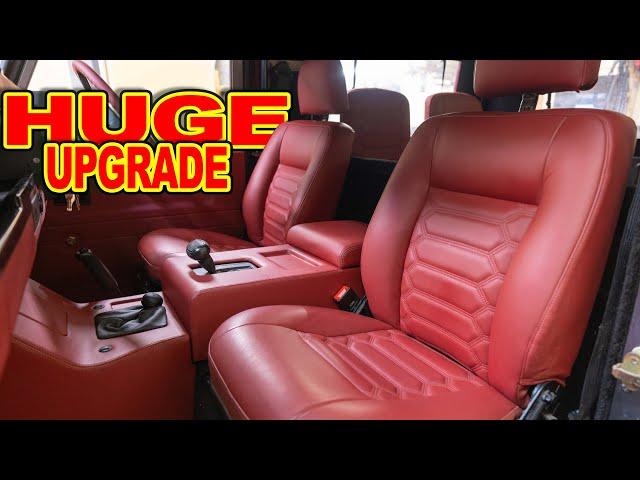 I covered this Land Rover Defender interior in REAL leather!. Auto upholstery