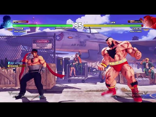 TheOGB (Ryu) vs Lvl3Cow (Zangief) Ranked Set