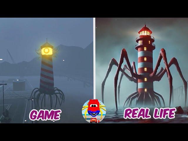 LIGHTHOUSE MONSTER In Real Life Vs Game | All Eat Monster | Guess the Eat MONSTER'S VOICE