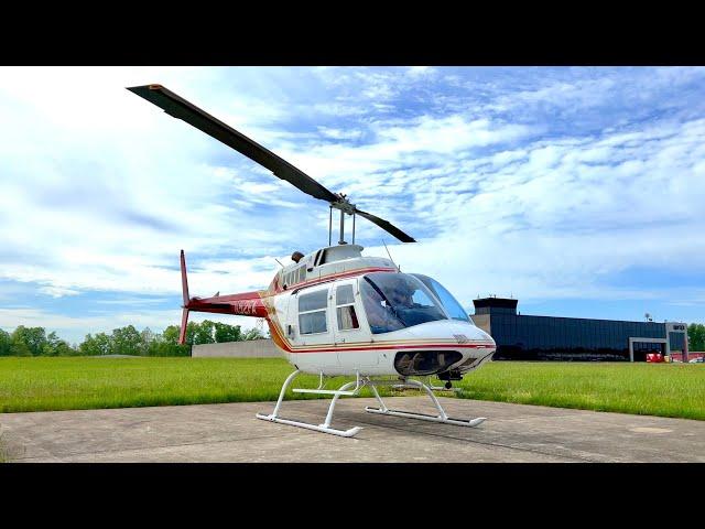 (4K) Bell 206B Helicopter Startup & Takeoff