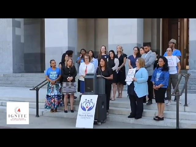 Small Business Majority network member speaks in support of California's paid family leave program