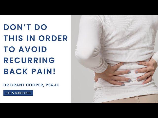 Are You Making This Common Back Pain Mistake?