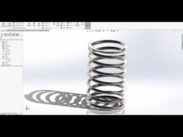 Method 1st- Compression Spring in Solidworks Tutorial