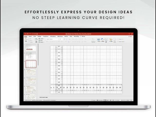 Ultimate Floor Planning Tool in PowerPoint | Color | Imperial