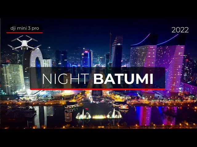 Night Batumi (Georgia) - drone video