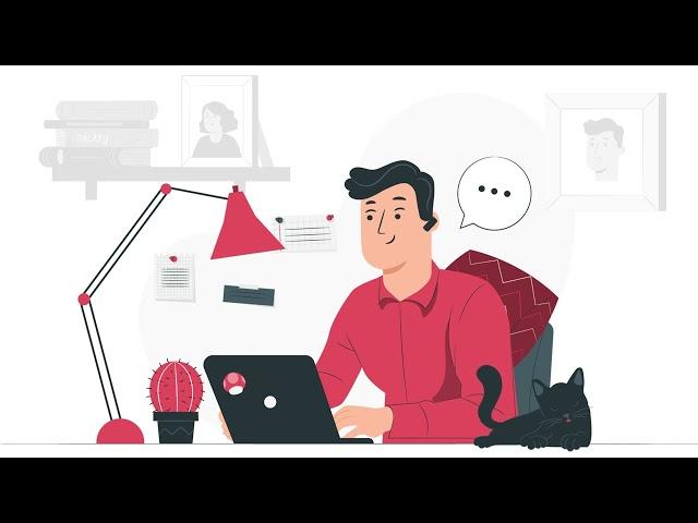 Man working on laptop - 2D Animated Short Scene - Portfolio - Ali Kazmi