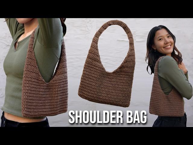 Simple Crochet Shoulder Bag Tutorial