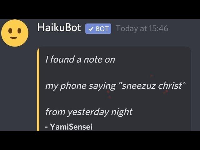 Haiku Bot being genius