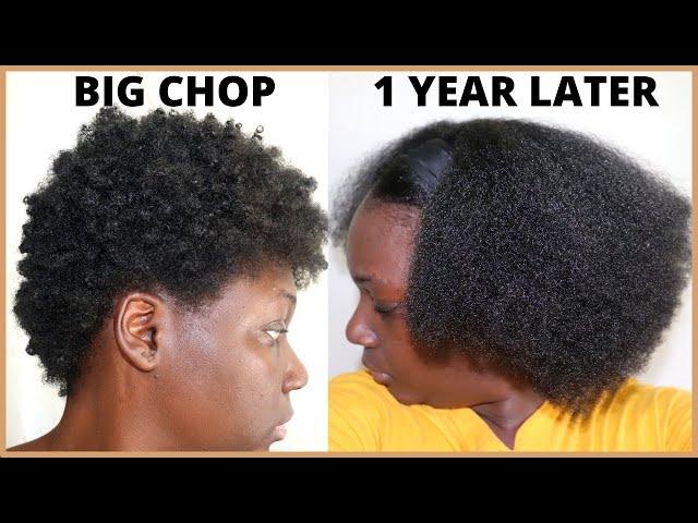 1 year natural hair growth journey with before and after pictures | Natural hair 4a/4b