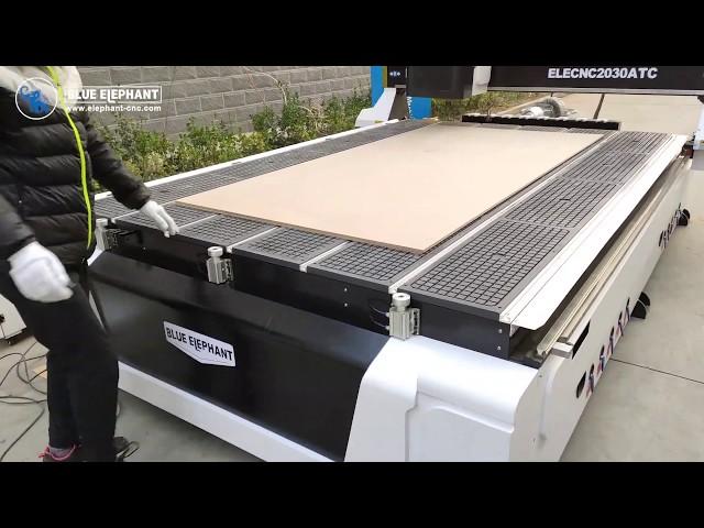 BLUE ELEPHANT CNC 2030 atc wood cnc router machine working test video