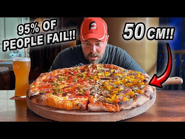 95% of People FAIL Scott's Giant 50cm Pizza Challenge in Brussels, Belgium!!