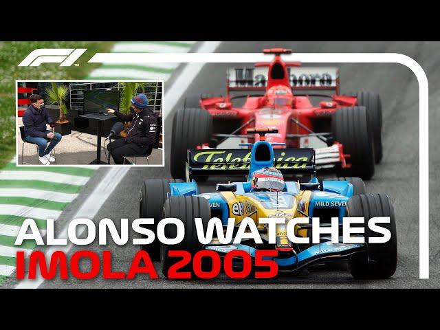 Fernando Alonso Re-Watches His Epic Battle With Michael Schumacher! | Emilia Romagna Grand Prix