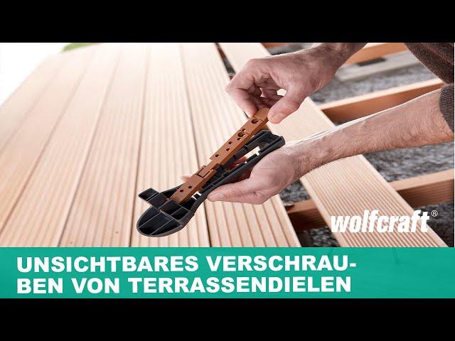 Starterset "Verdecktes Verschrauben": Unsichtbares Verbindungssystem für Holzterrassen | wolfcraft