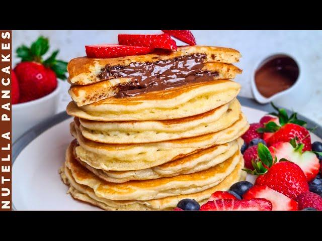 Nutella Stuffed Pancakes Recipe | How To Make Fluffy American Pancakes | Pancake Day 2022