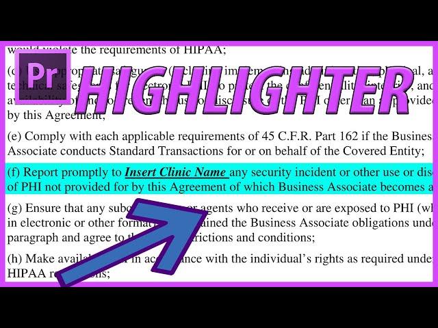 How to Highlight text in Adobe Premiere Pro CC