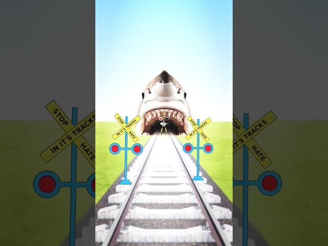 Railroad crossing and Shark #railroadcrossing #踏切 #viralvideo #train #animation