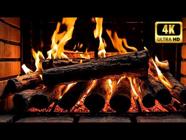  Crackling Fireplace 4K. Burning Fireplace Sounds. Relaxing Fireplace with Burning Logs #46