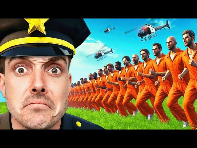 1 Cop vs 100 Escaped Prisoners in GTA