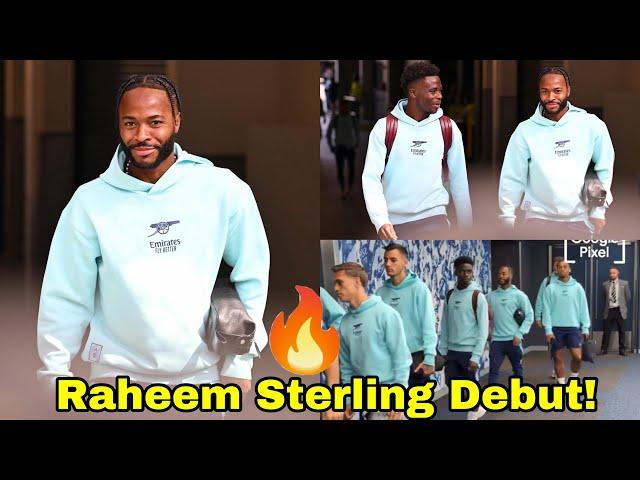 Raheem Sterling Arriving for Arsenal DebutTottenham vs Arsenal,Arsenal players arrival,North London