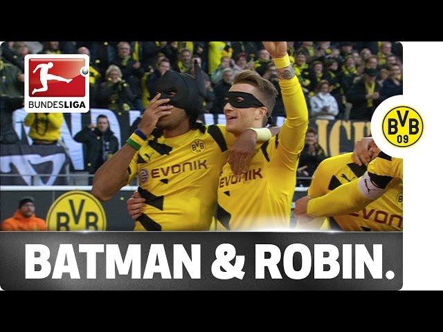 Aubameyang & Reus Celebrate as Batman & Robin