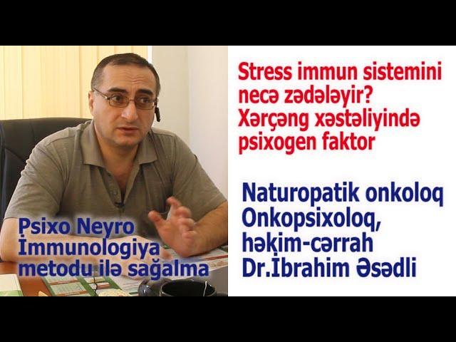 DOKTOR İBRAHİM ESEDLİ. STRESS İMMUN SİSTEMİNİ NECE ZEDELEYİR? XERÇENG XESTELİYİNDE PSİXOGEN FAKTOR.