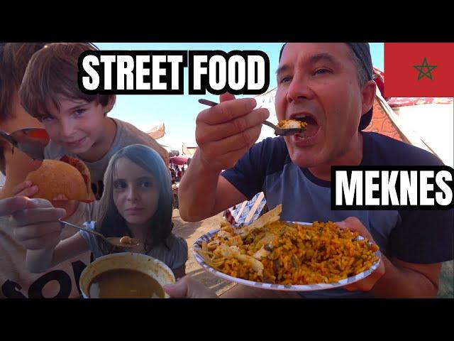 Fantastic Street Food Tour In MEKNES Medina  Morocco Travel