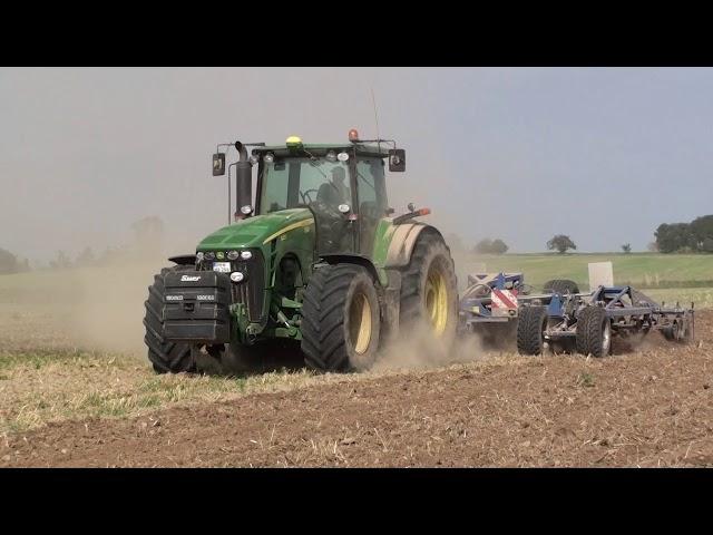 John Deere 8430 Powershift with Köckerling Vector cultivator + great sound!!!