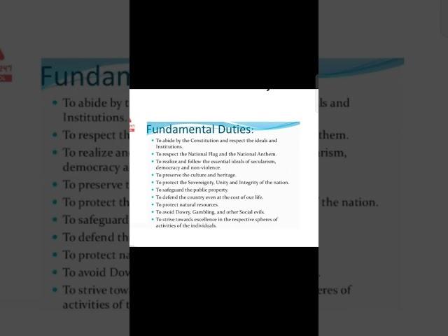 Fundamental Duties l Constitution #shorts #fundamentalduties #indianconstitution #constitution