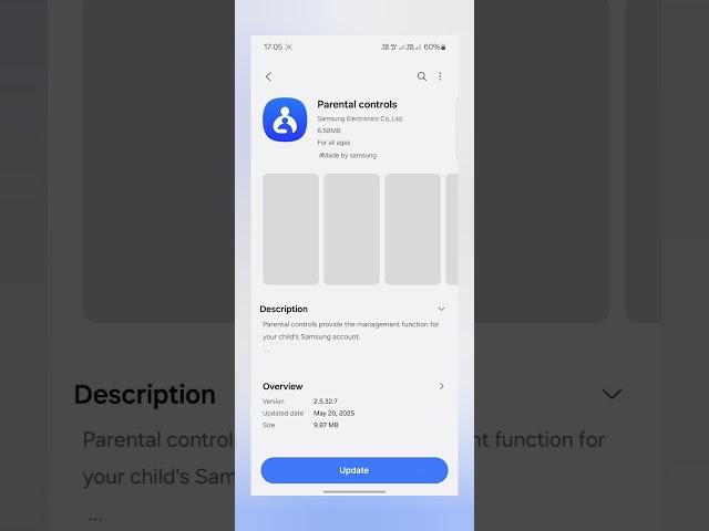 Samsung Parental controls One UI 7.0 Update (Version: 2.5.32.7) #oneui7