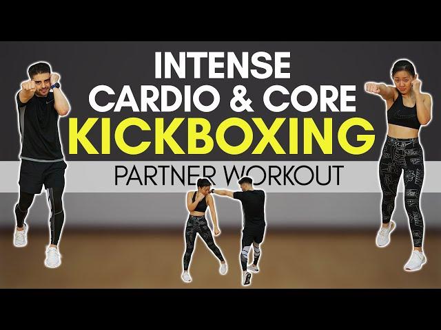 Intense Cardio & Core KICKBOXING Partner Workout | Joanna Soh