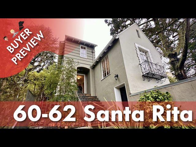 Buyer Preview:  60 62 Santa Rita, San Francisco, Forest Hill Story Book Home - 4K