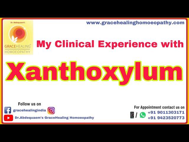 My Clinical Experience with Xanthoxylum