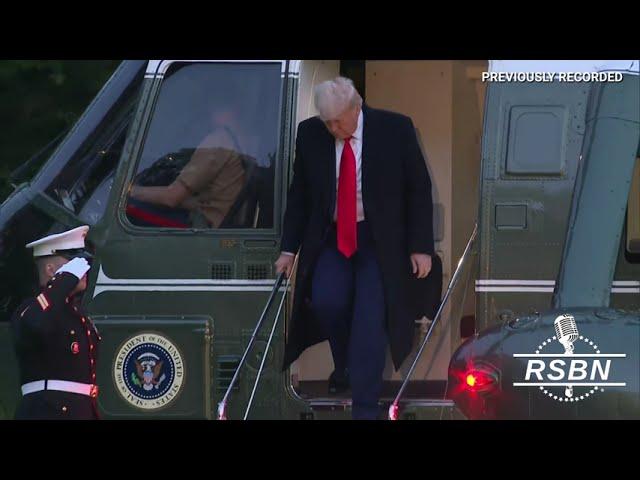 WATCH: President Trump returns to White House after a Gala at the Trump National Golf Course