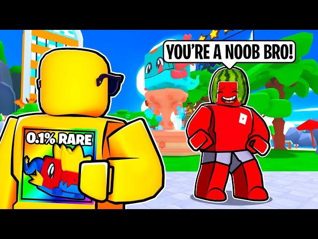 Pretending to be a Noob in Battle Pets Tower Defense on Roblox