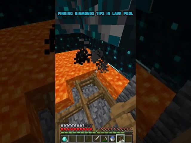 Finding Diamonds Tips in lava pool Minecraft #minecraft #diamond block#gaming #rat dance