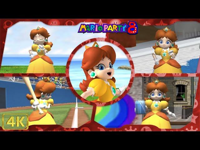 All Minigames (Daisy gameplay) | Mario Party 8 for Wii ⁴ᴷ