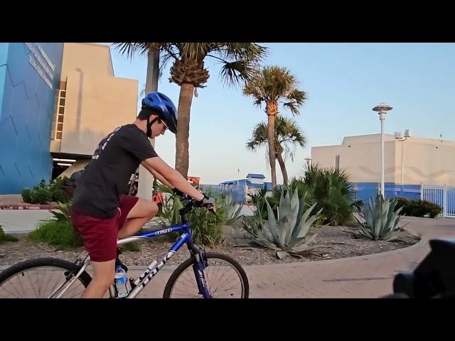 Riding bikes on North Beach, Corpus Christi TX, beginning at Frazier Lighthouse Point