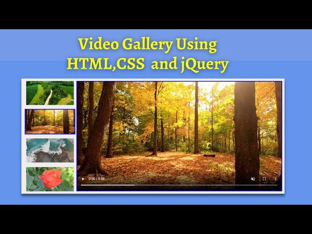 How to Make Video Gallery Using HTML, CSS, and  jQuery | Video Gallery With Controls