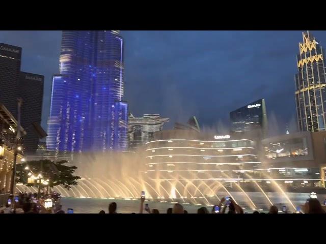 Burj Khalifa fountain show Arabic song. Dubai.