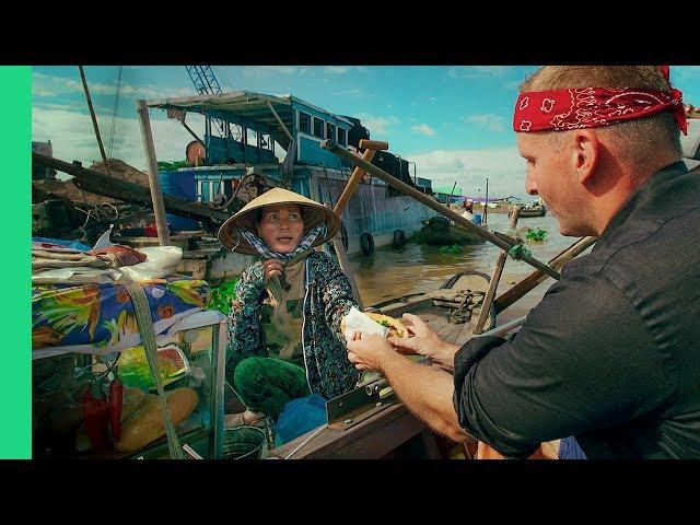 Magical  FLOATING MARKET TOUR in Cai Rang, Vietnam! (Bun Thit Nuong and Water Banh Mi??) Day 4