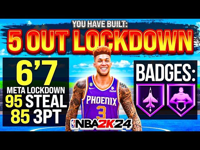 THE BEST 5 OUT LOCKDOWN BUILD IN NBA 2K24 PRO AM!