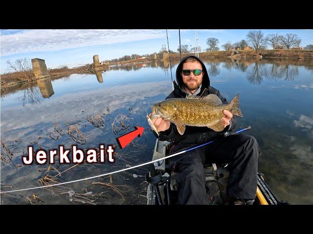 Winter kayak Fishing for HUNGRY Smallmouth Bass!