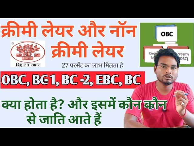 What is Creamy layer and non Creamy layer | OBC EBC BC kya hota hai और इसमें कौन कौन से जाति आते हैं