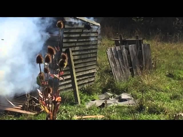 Shed goes boom. Partisans blow own house up