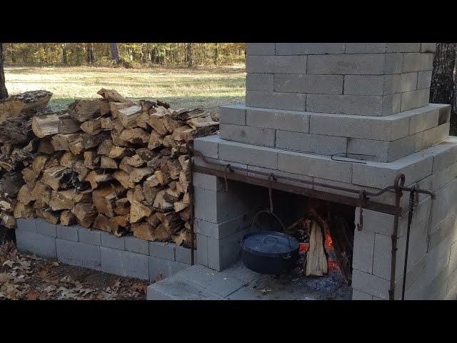 Drystack outdoor fireplace.  How to, cost, material, and time.