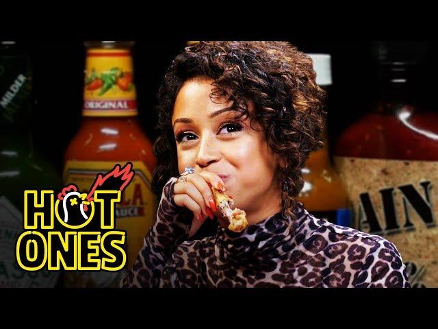 Liza Koshy Meets Her Future Self While Eating Spicy Wings | Hot Ones