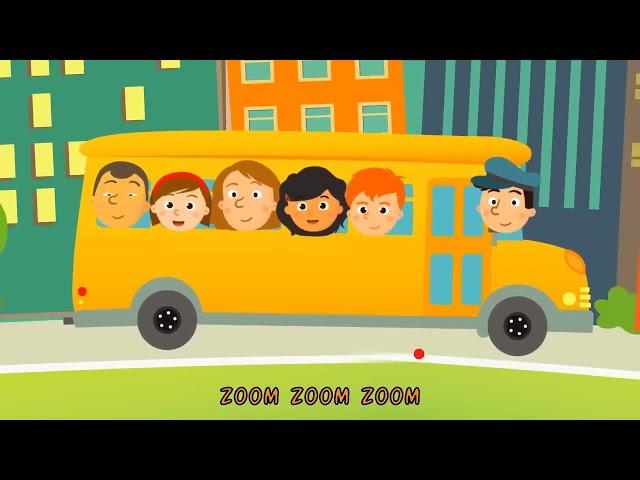 The Wheels On The Bus Go Round and Round • Nursery Rhymes Song with Lyrics • Animated Kids Song